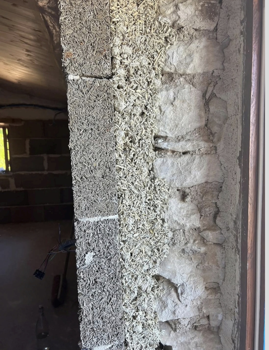 Détail de mise en œuvre des blocs de chanvre