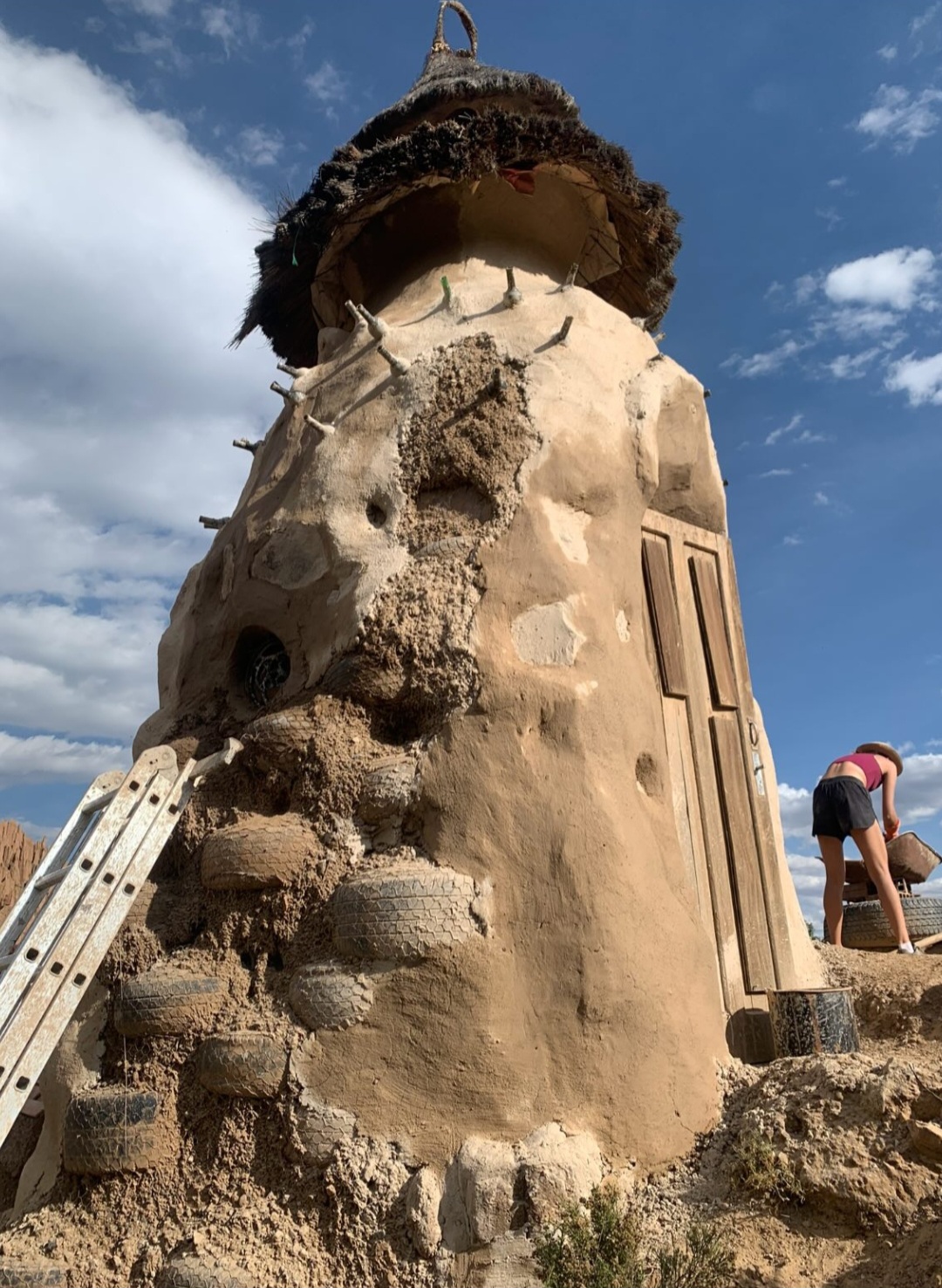 Application d’enduit terre/chaux en altitude